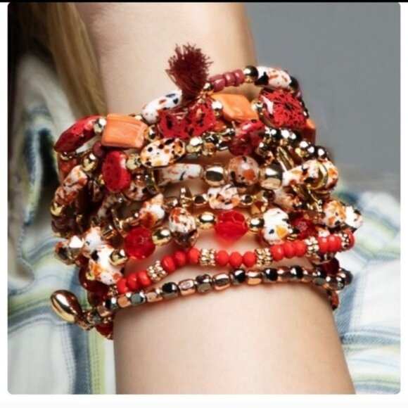 Multi Stranded Mixed Beads Bracelet-NEW - Picture 1 of 2